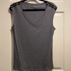 Ann Taylor striped sleeveless blouse. Stretch.